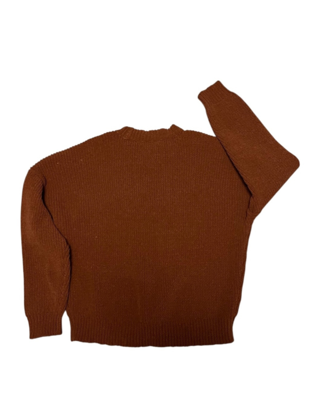 Abercrombie & Fitch Brown Chenille Crewneck Sweater Size Medium - Picture 3 of 4